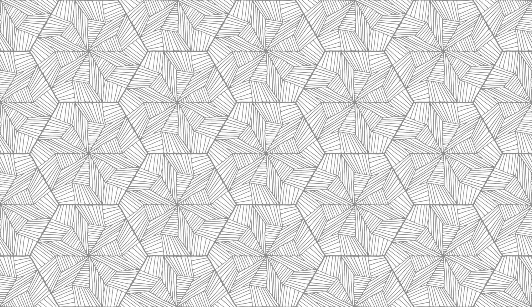 Lines hexagonal pattern in abstract style on white background. Monochrome print vector stripe pattern. Hexagon pattern seamless repeat swatch. Abstract geometric ornament.