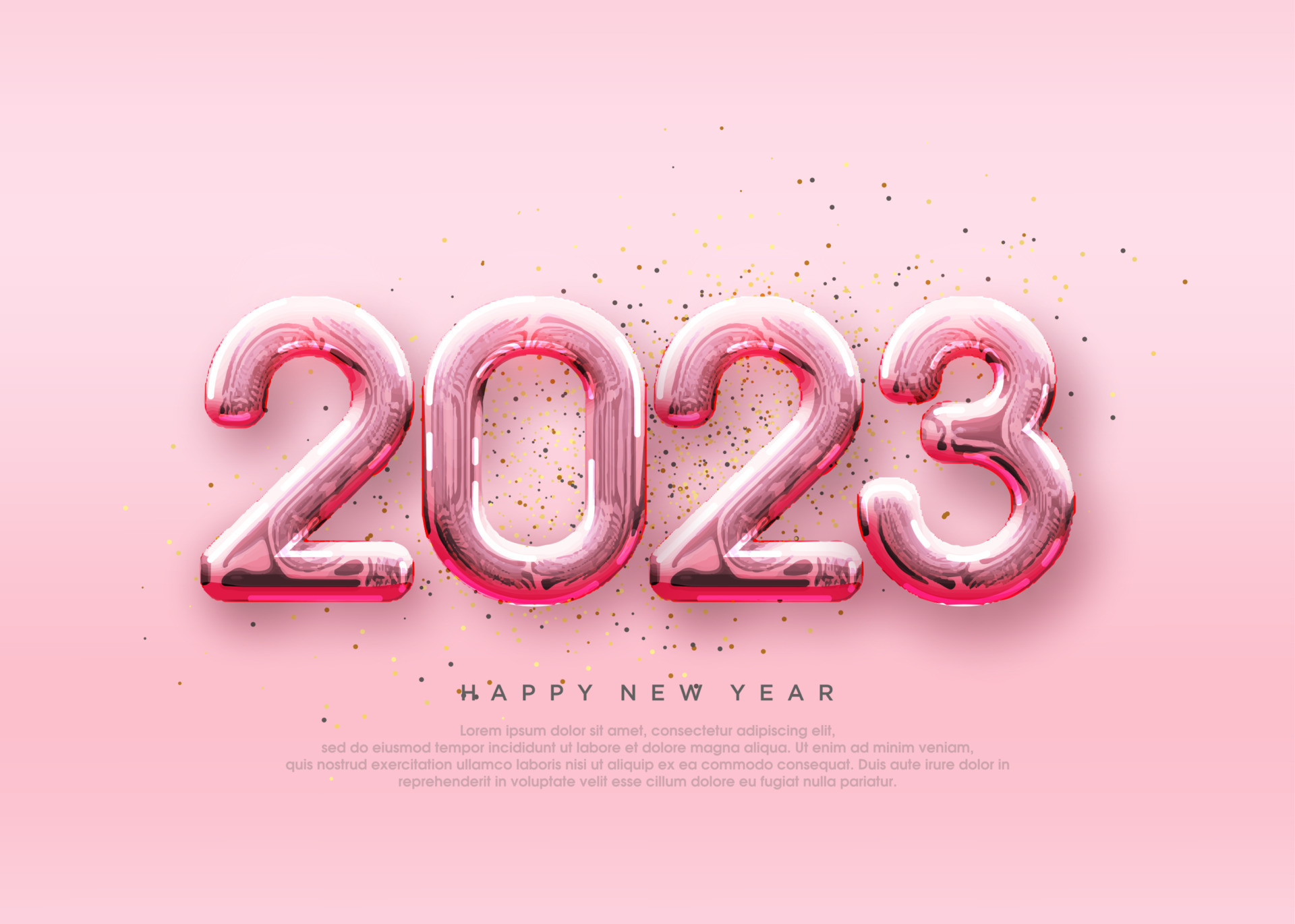 Happy new year 2023, soft and beautiful pink paper cut. 14434149 Vector Art at Vecteezy
