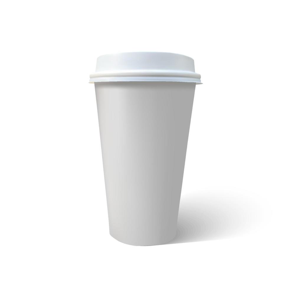 taza de café maqueta aislada sobre fondo blanco. eps 10 vector
