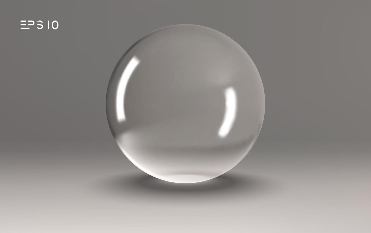Crystal ball light vector on transparent background. Clear sphere transparent ball. Bubble clear EPS 10.