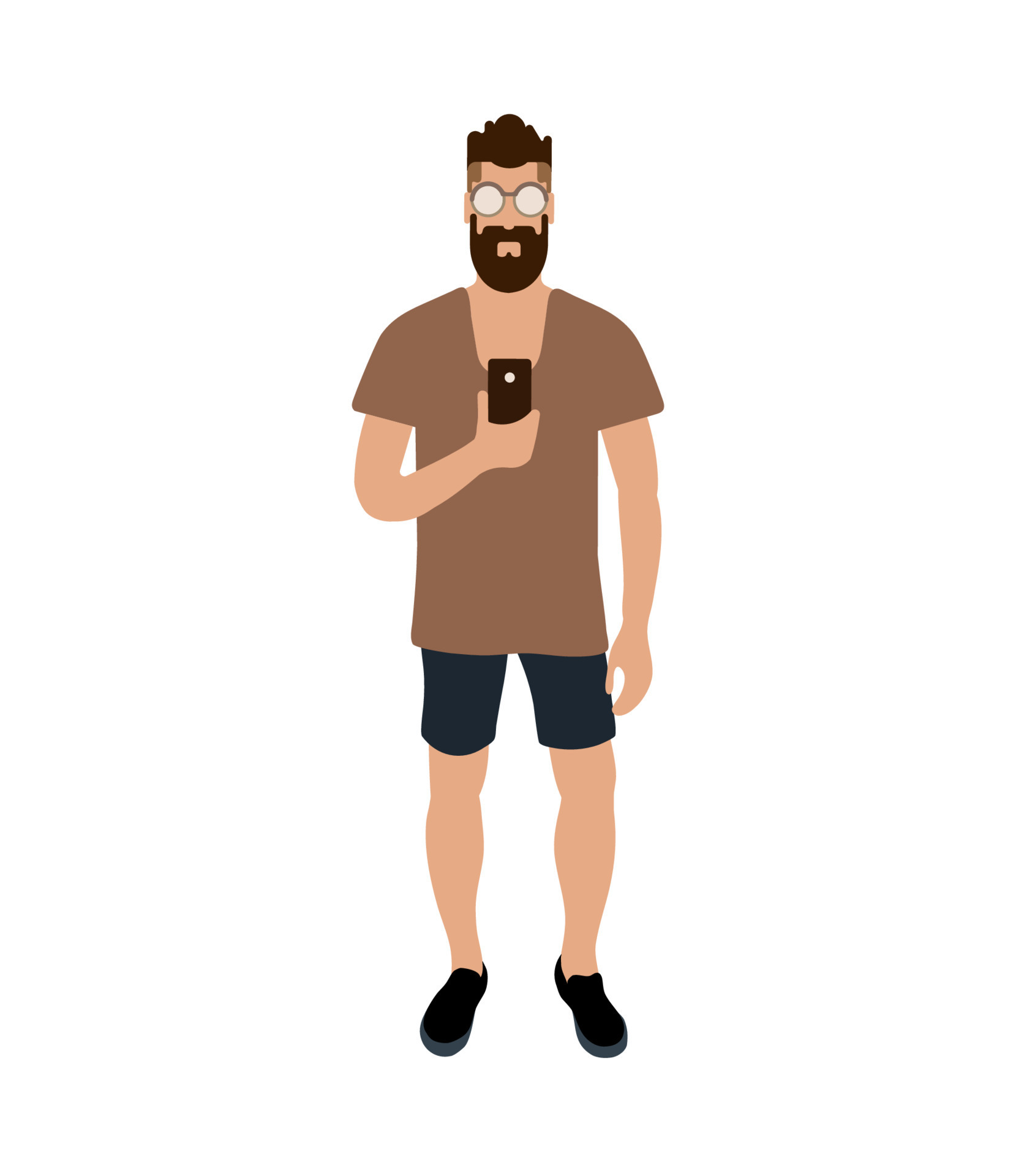 Hipster man making selfie. Cartoon character with beard in brown t-shirt and black shirts. EPS 10 Vector. 14434174 Vector Art at Vecteezy Hipster man making selfie. Cartoon character with beard in brown t-shirt and black shirts. EPS 10 Vector. 14434174 Vector Art at Vecteezy