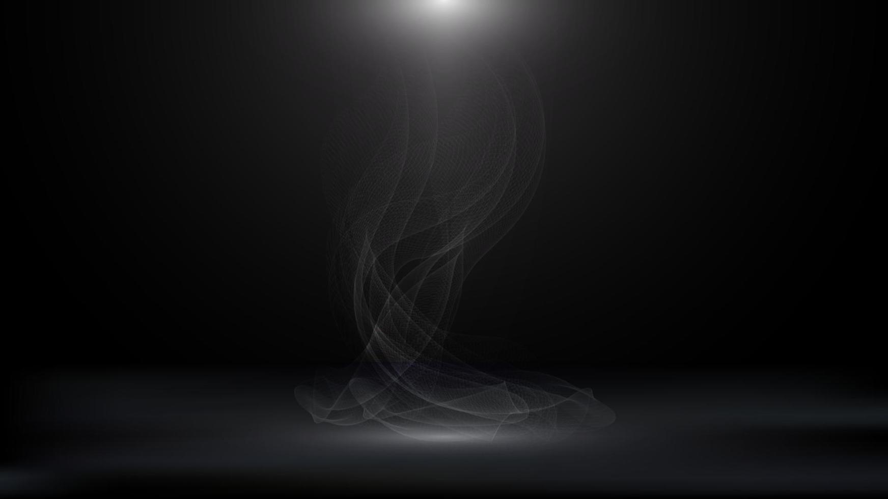 Black studio room wall background with spotlight and smoke empty space vector