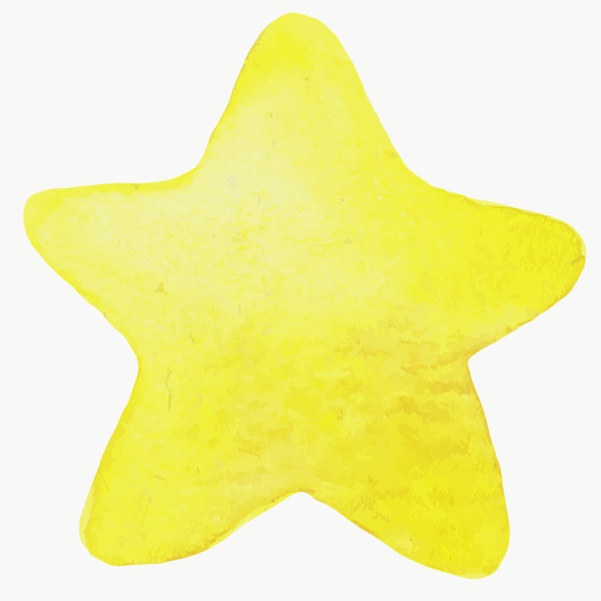 A yellow watercolor star painted by hand. Cute star for the nursery