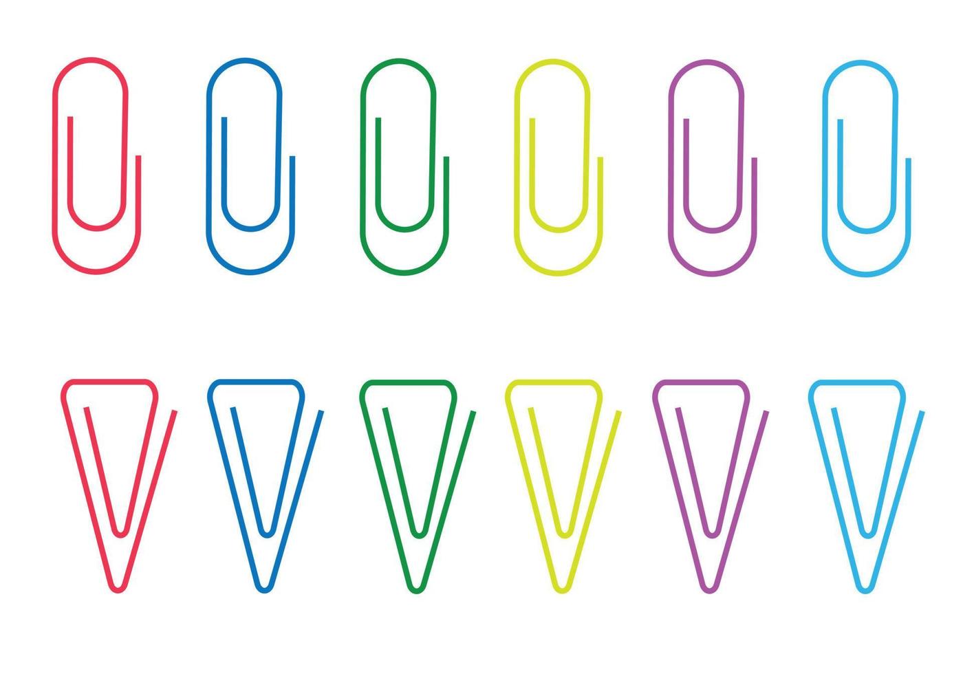 Abstract set with a set of colorful paper clips on a transparent background. Set of education illustrations. Modern abstract transparent background. vector
