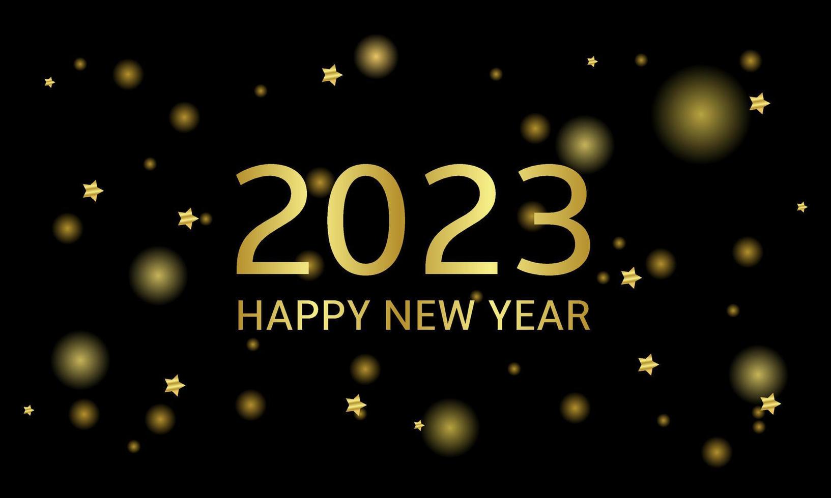Happy new year 2023. Stylish elegant black background vector
