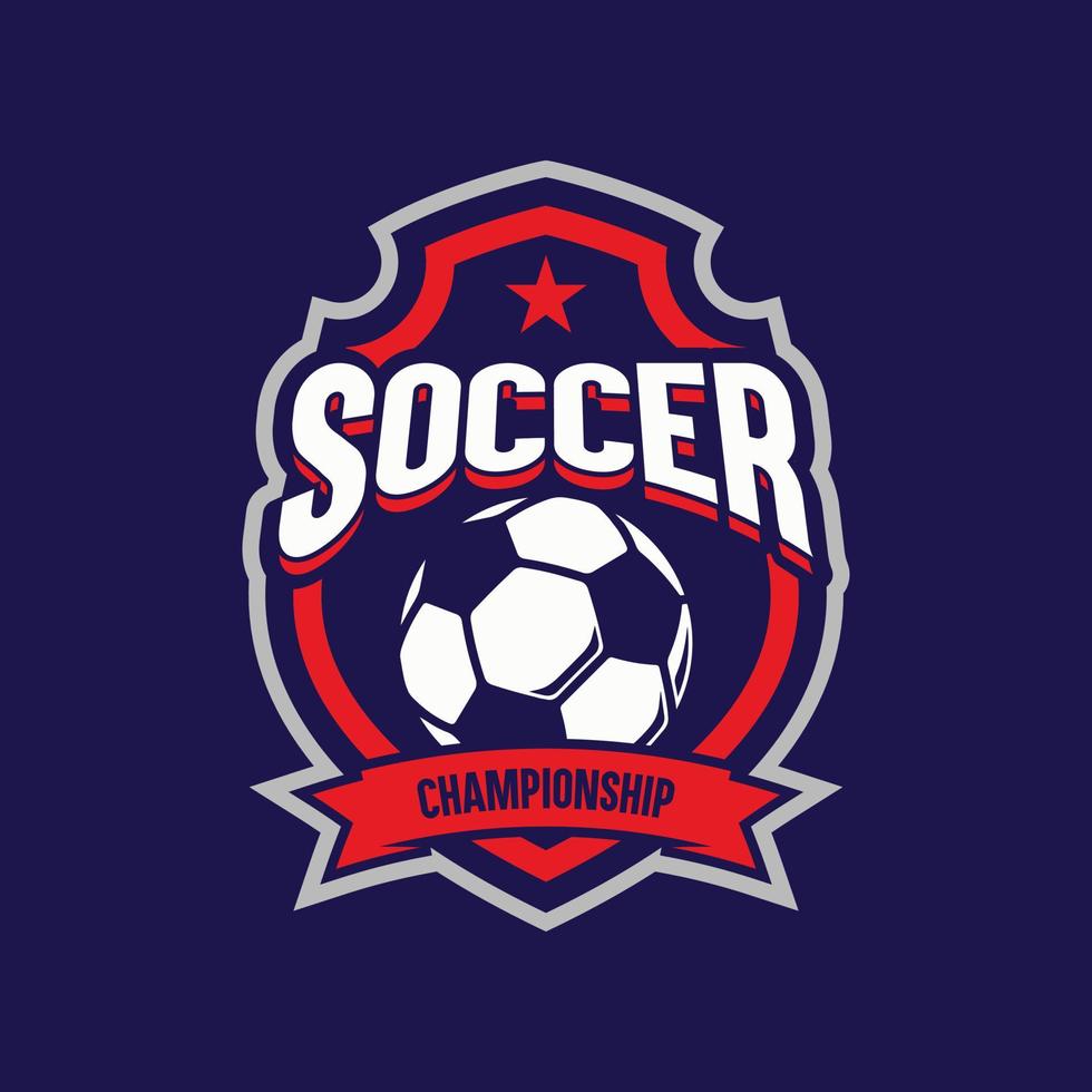 Soccer Red color Football Badge Logo Design Templates Sport Team ...