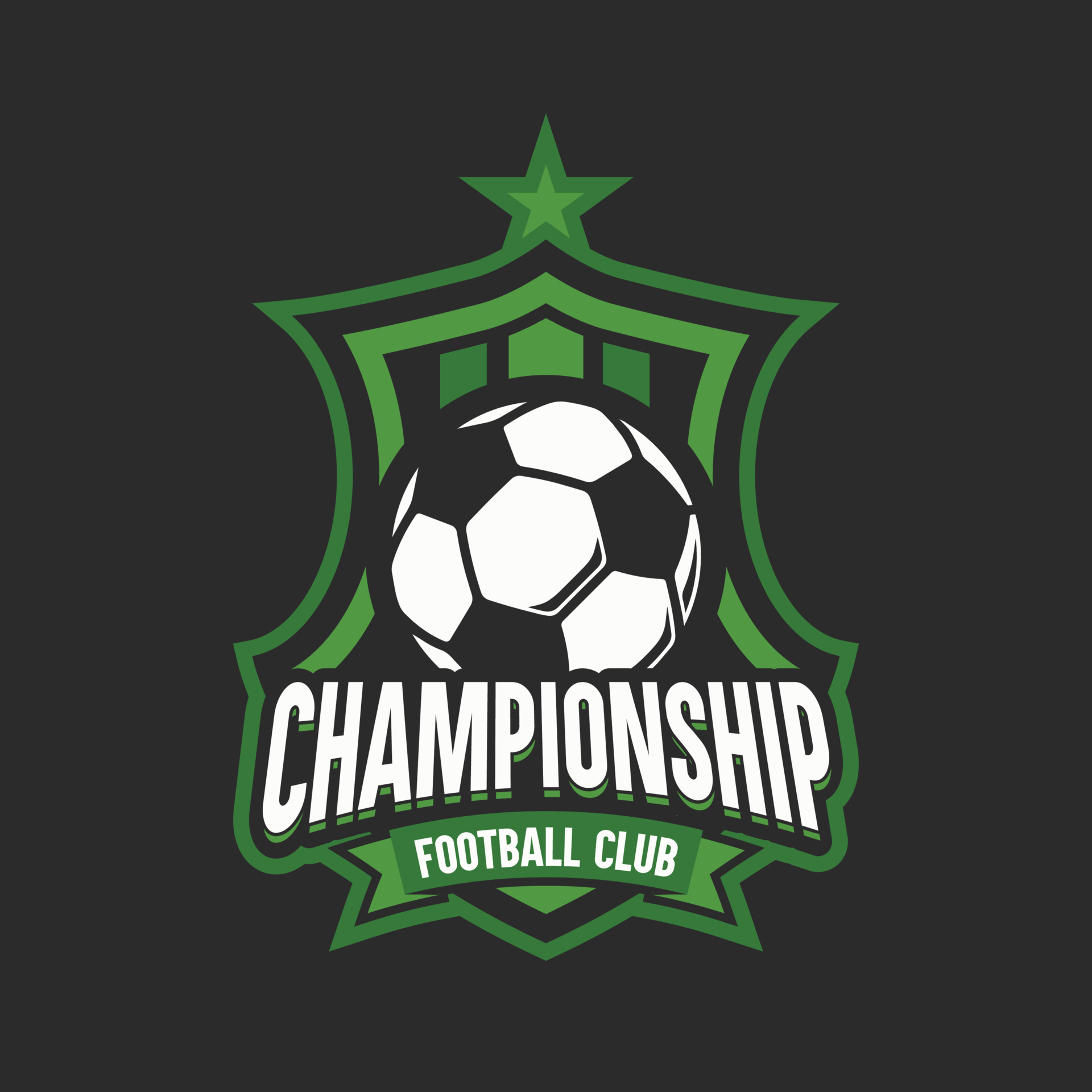 Soccer Green color Football Badge Logo Design Templates Sport Team