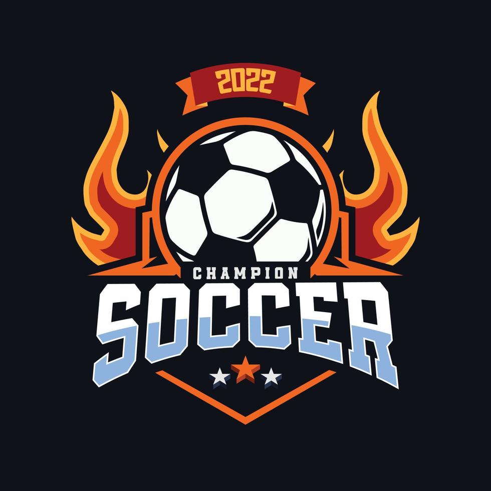 Soccer Football Badge emblem gold red Design Templates Sport Team Identity Vector Illustrations isolated on Black Background