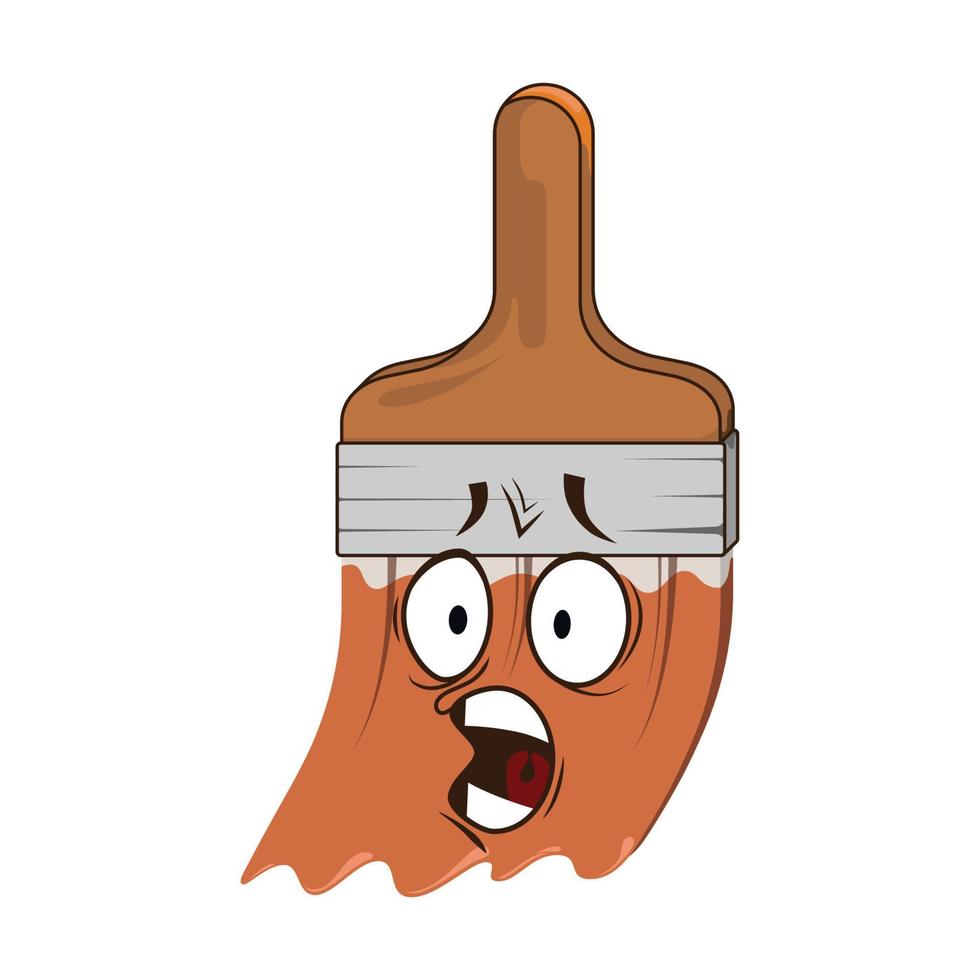 Vector of paint brush cartoon character with face expression.