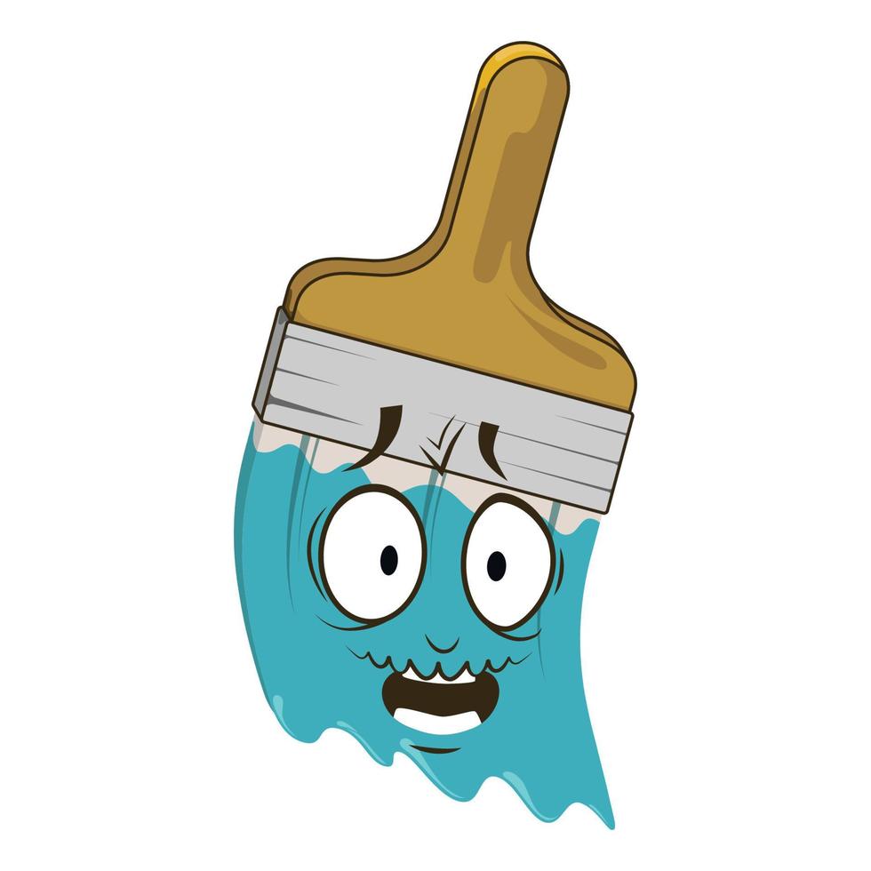 Vector of paint brush cartoon character with face expression.