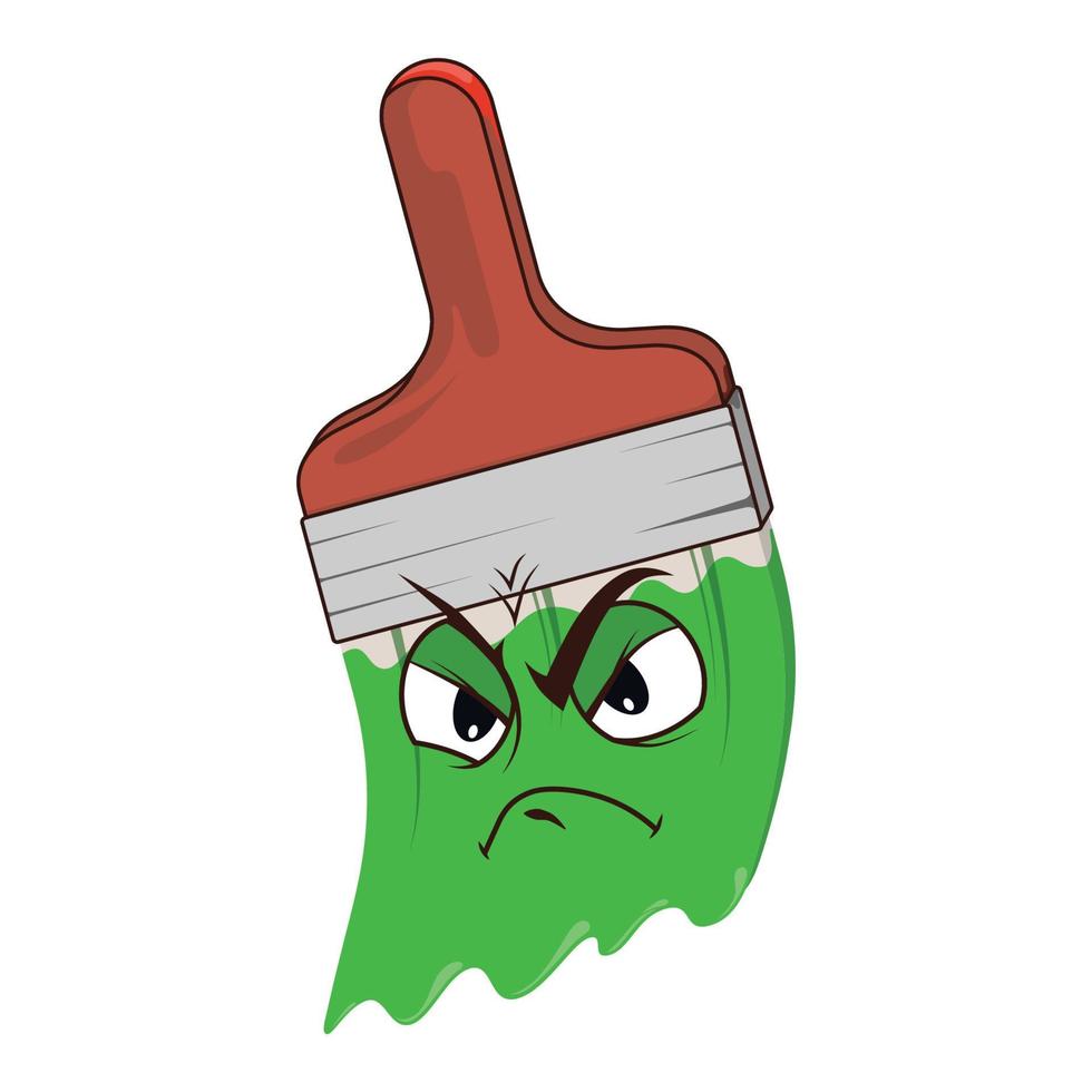 Vector of paint brush cartoon character with face expression.
