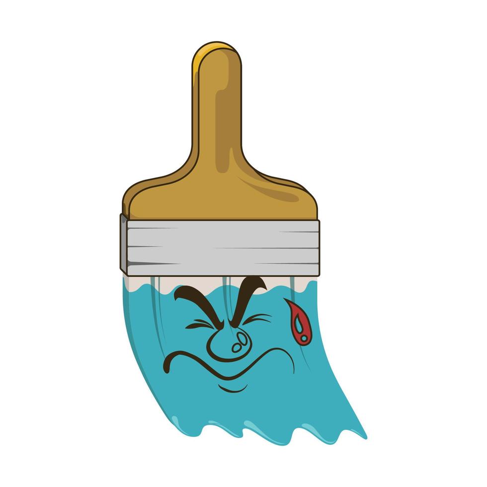 Vector of paint brush cartoon character with face expression.