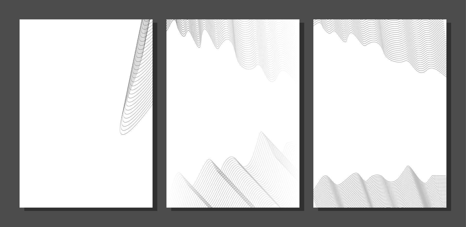 Abstract warped Diagonal Striped poster or cover design template. Vector curved twisted slanting, waved lines pattern. Brand new style for your business design