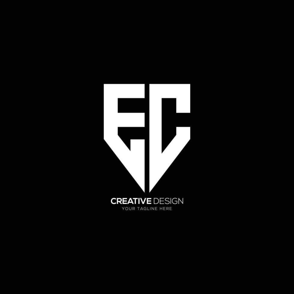 E C modern letter creative monogram logo vector