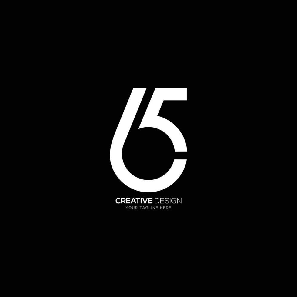 6 5 Modern number logo branding design vector