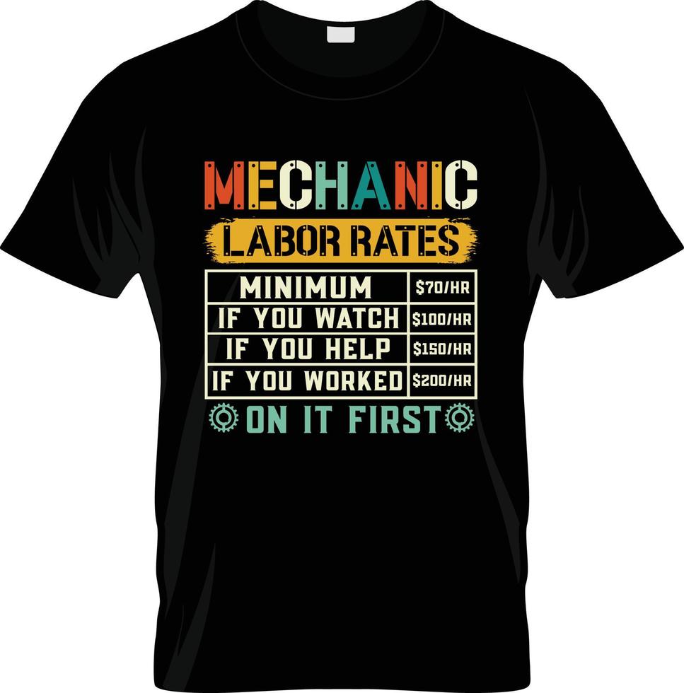 diseño de camisetas mecánicas, eslogan de camisetas mecánicas y diseño de ropa, tipografía mecánica, vector mecánico, ilustración mecánica