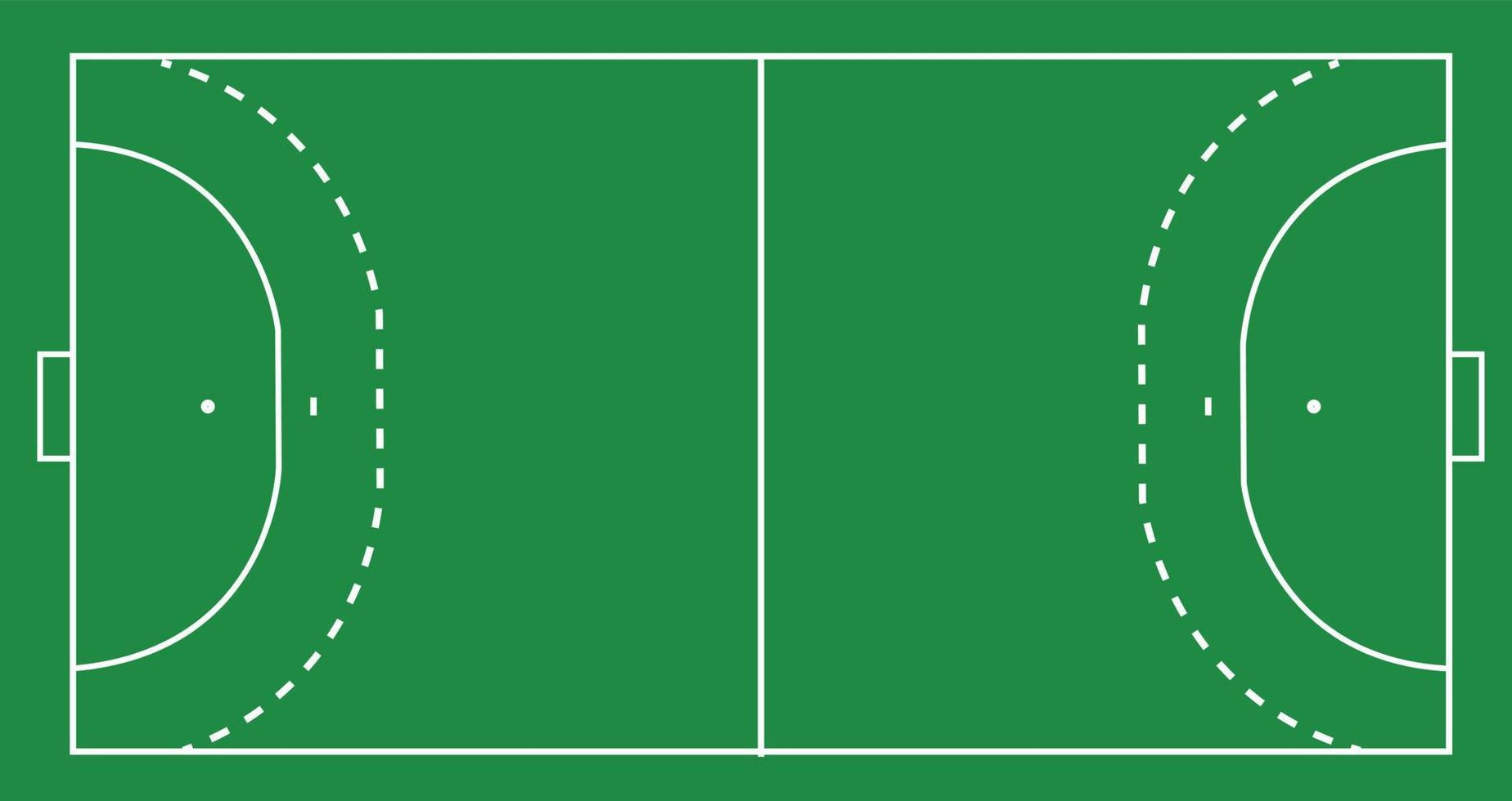 Handball field with line template. flat style. Green field Handball grass. Handball field markup. flat style. vector