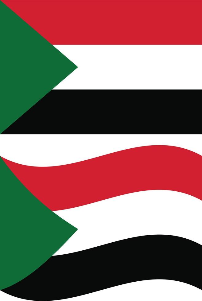 Waving flag of Sudan. Sudan flag on white background. flat style. vector