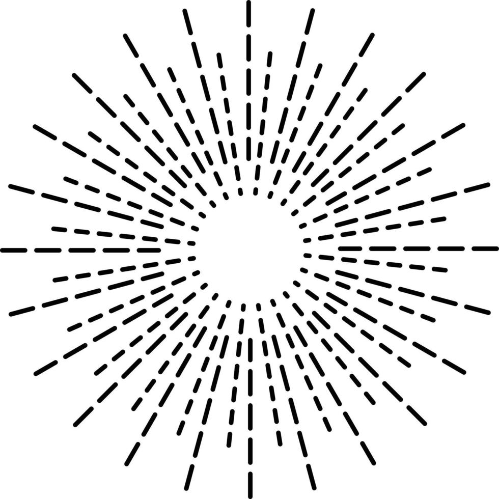 Rays on white background. Sun rays drawn symbol. Sunlight linear sign. flat style. vector