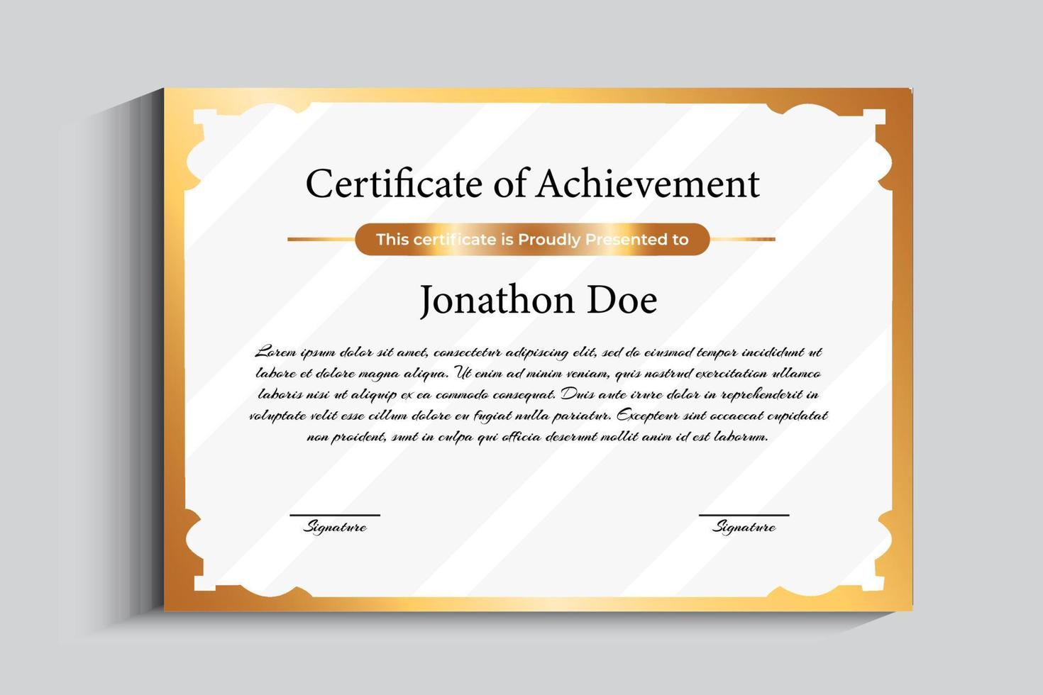Creative Modern certificate of achievement template Design vector