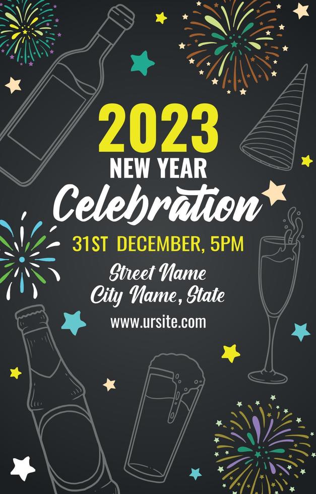 New Year 2023 Festivity Poster vector