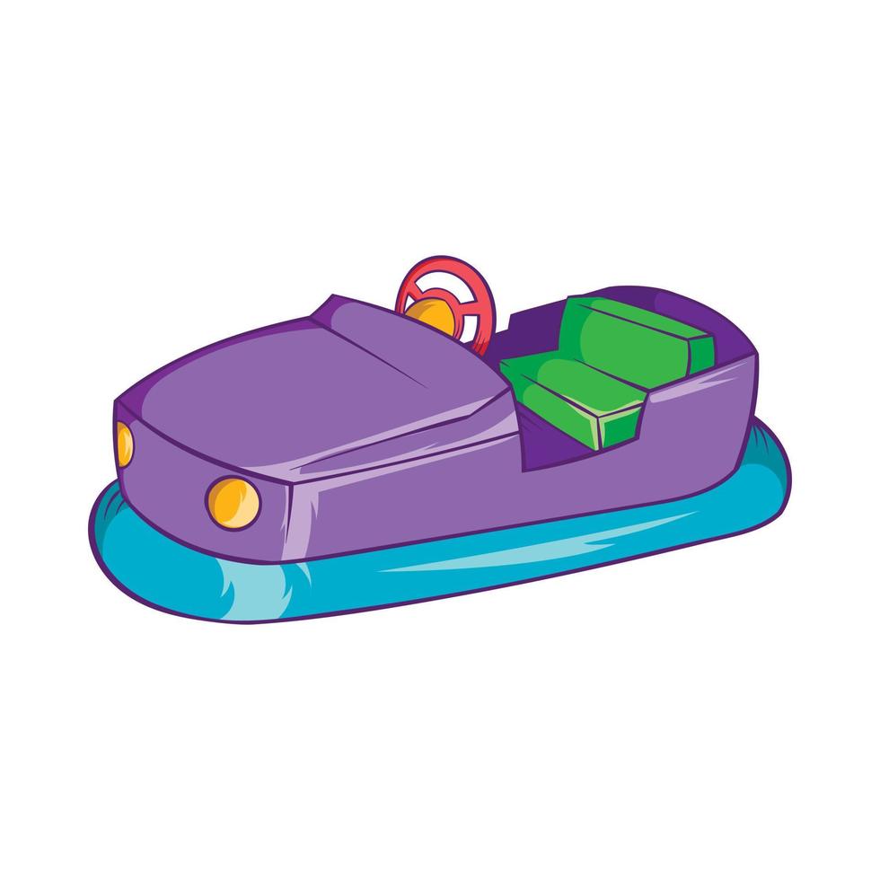 Bumper car in amusement park icon, cartoon style vector