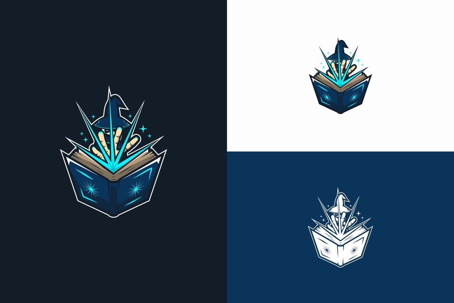 wizard esport logo mascot design vector