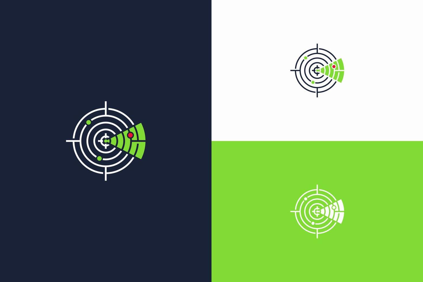 vector de logotipo de radar de ciberespacio abstracto