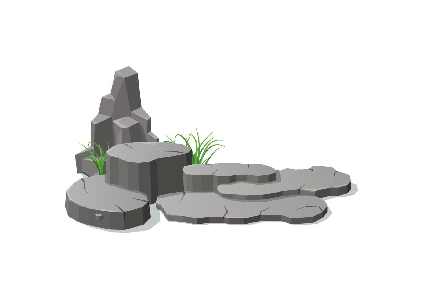 ilustración de piedra gris vector