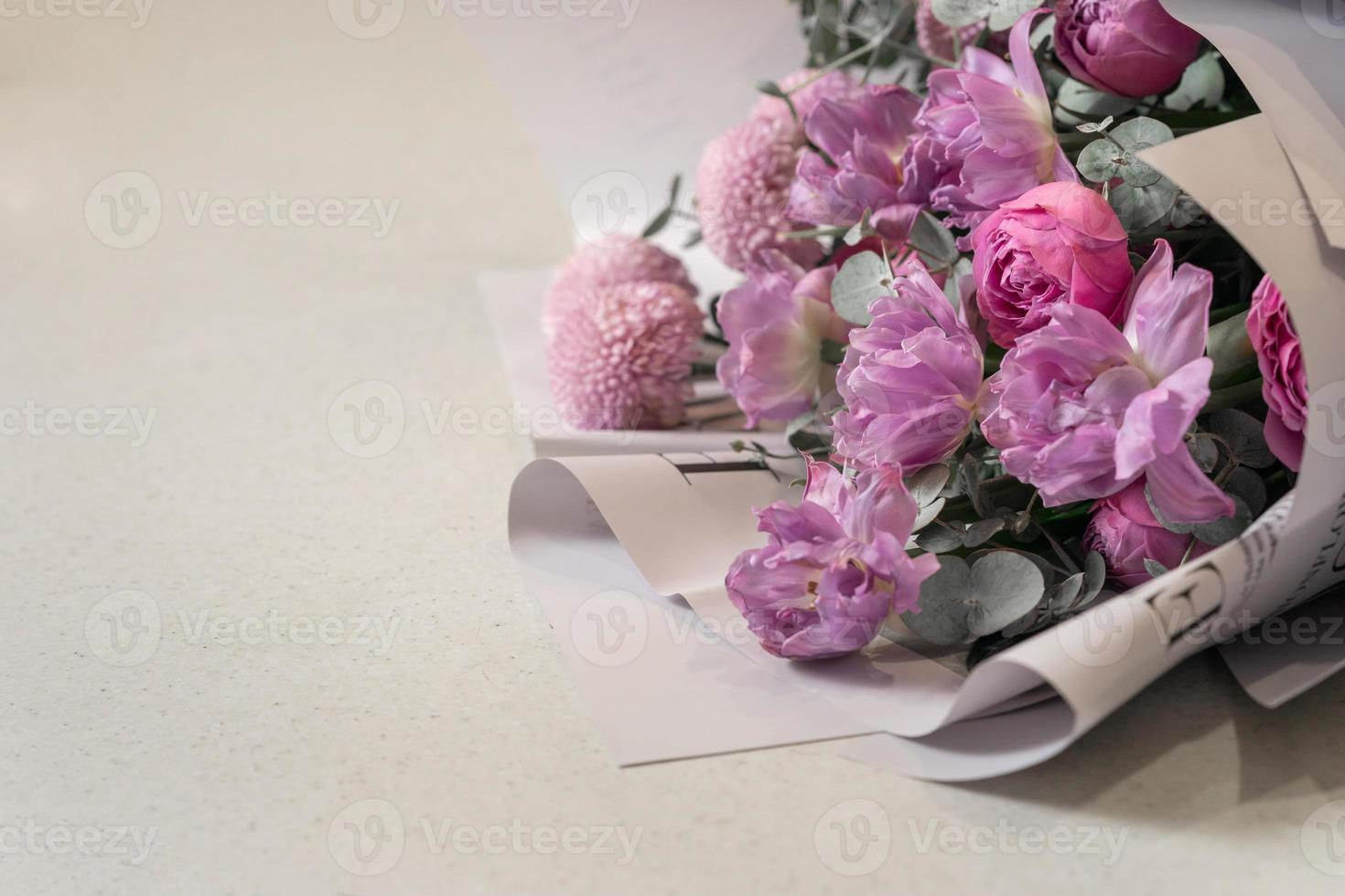 Beautiful flowers on a white background photo