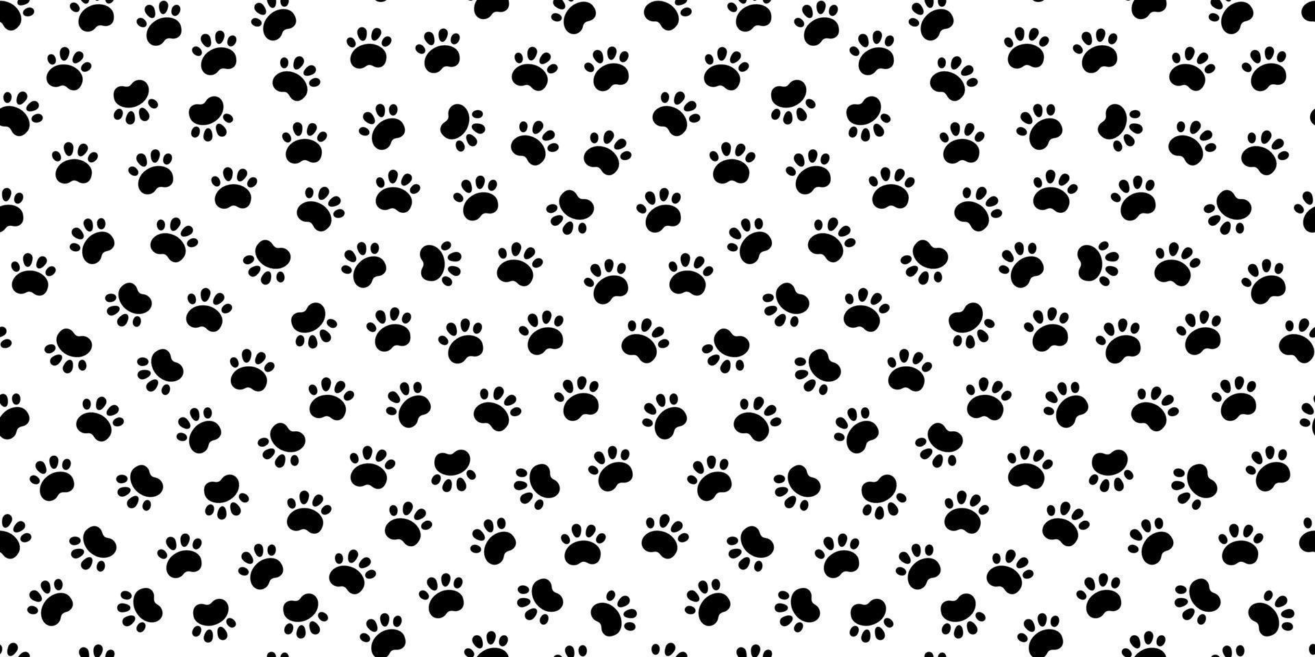 Seamless dog pattern with paw prints. Cat foots texture. Pattern with doggy pawprints. Dog texture. Hand drawn vector illustration in doodle style on white background