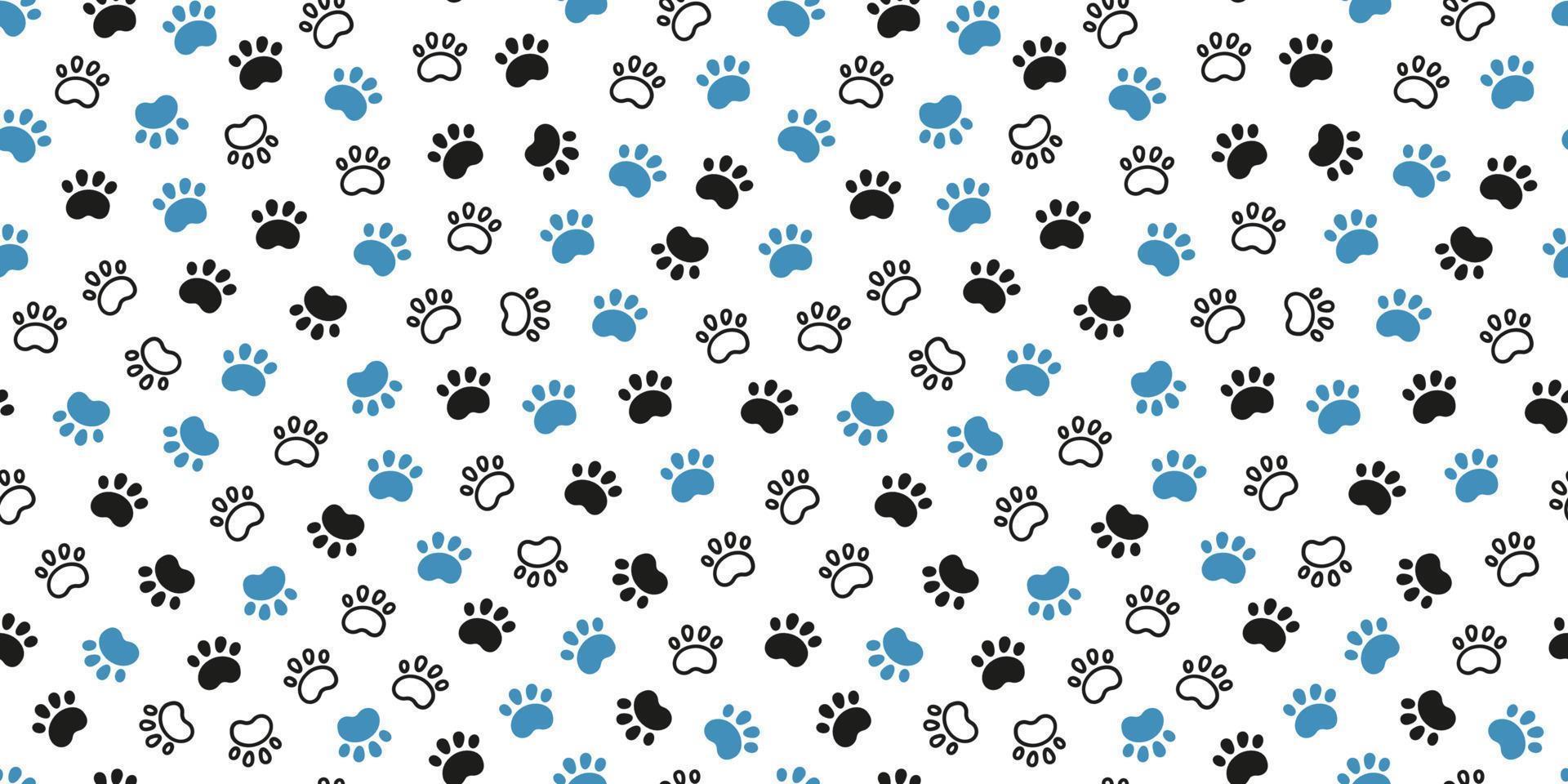 Seamless dog pattern with paw prints. Cat foots texture. Pattern with doggy pawprints. Dog texture. Hand drawn vector illustration in doodle style on white background