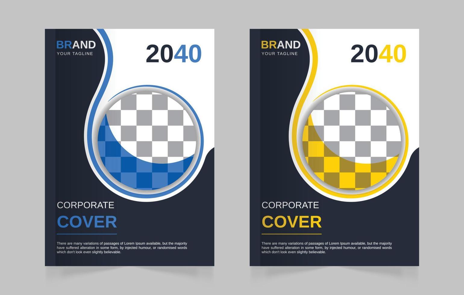 Corporate business book cover design template in a4 set or can be used to annual report, magazine, flyer, poster, banner, portfolio, company profile, website, brochure cover vector