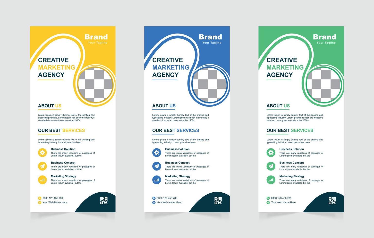 Creative marketing agency rack card or dl flyer template vector