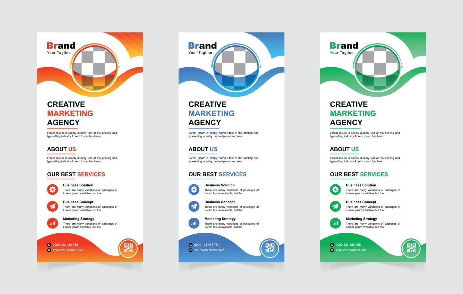 Creative marketing agency rack card or dl flyer template vector