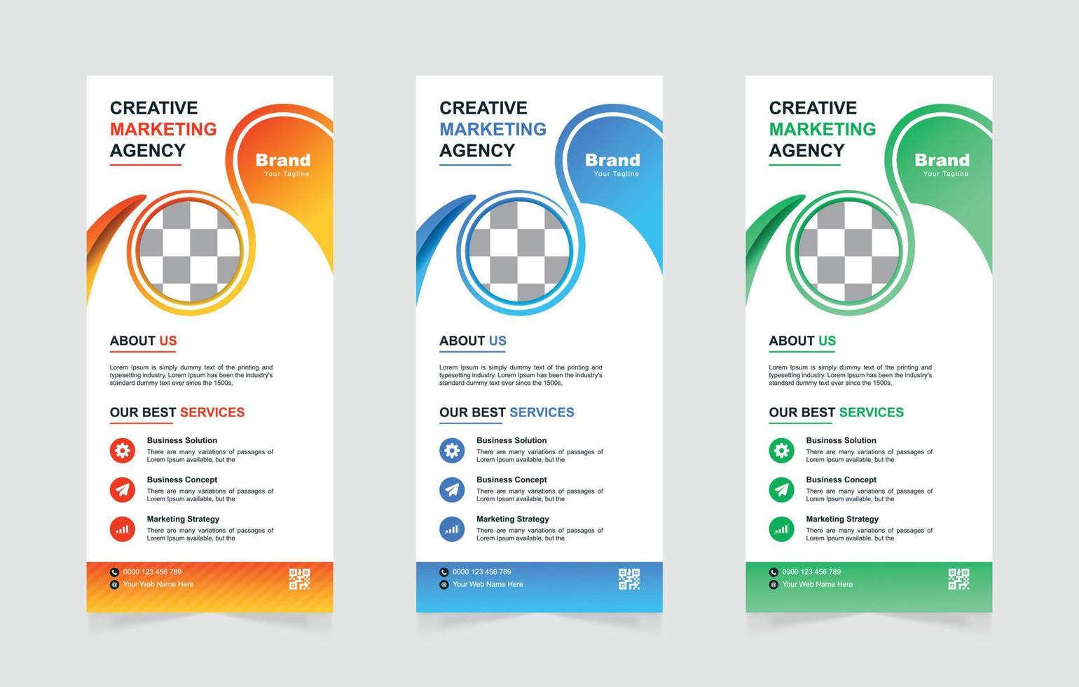 Creative marketing agency rack card or dl flyer template vector