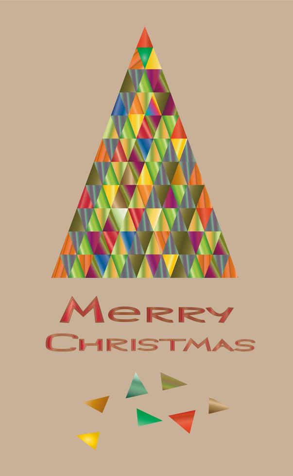 christmas tree triangles merry christmas vector