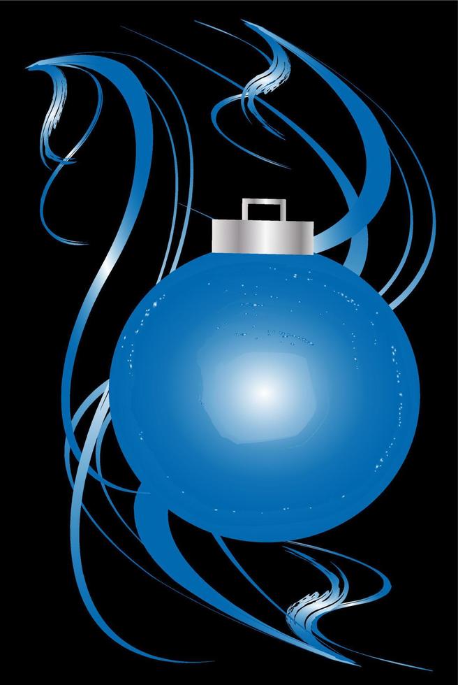 bola de navidad decoración azul degradado feliz navidad vector