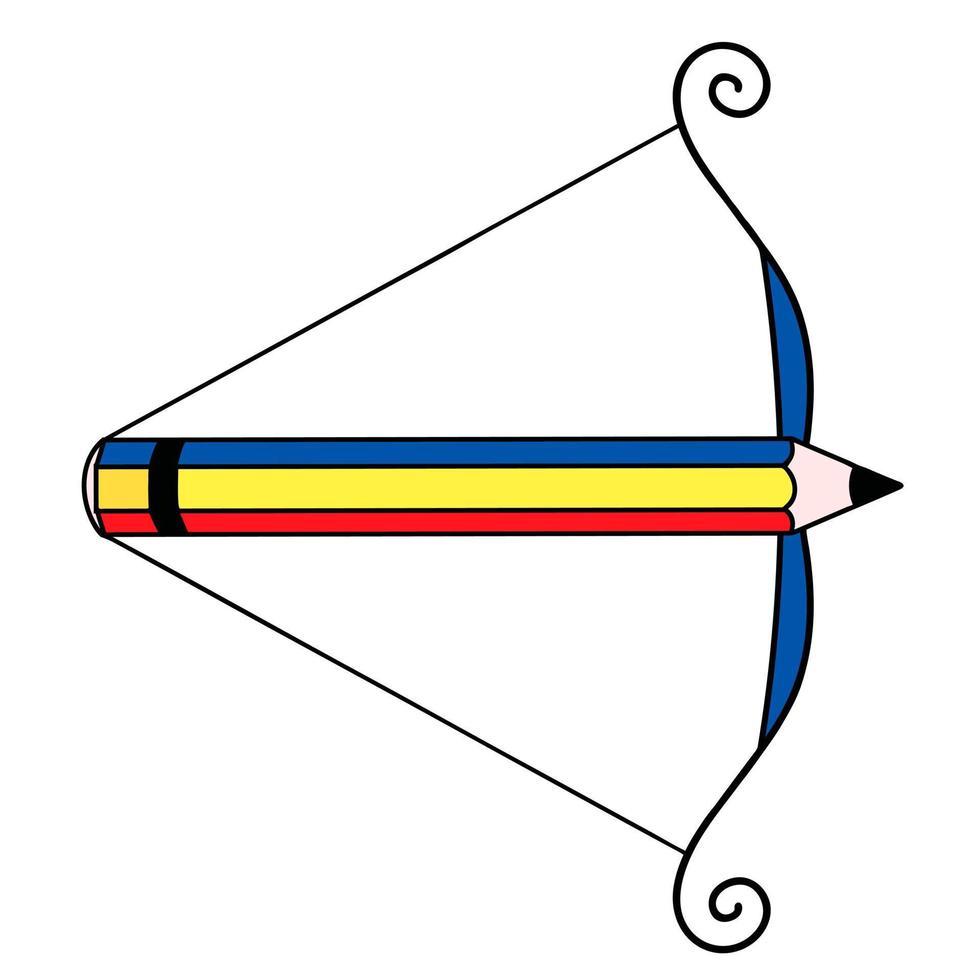 pencil arrow loaded bow. art symbol vector illustration