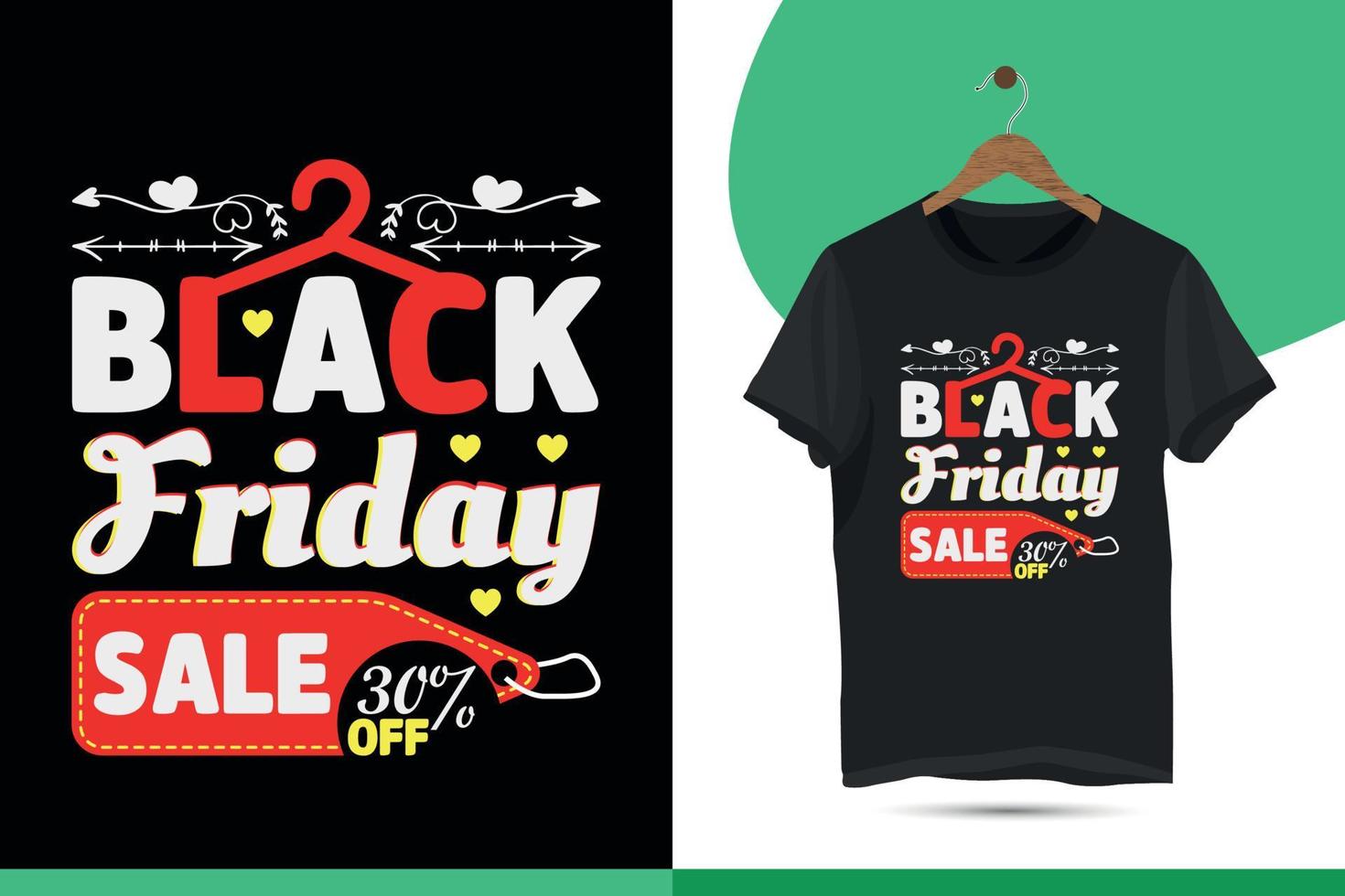 Black Friday Discount Vector Template Design for print on t-shirts, shirts, bags, caps, mugs, and sale badges.