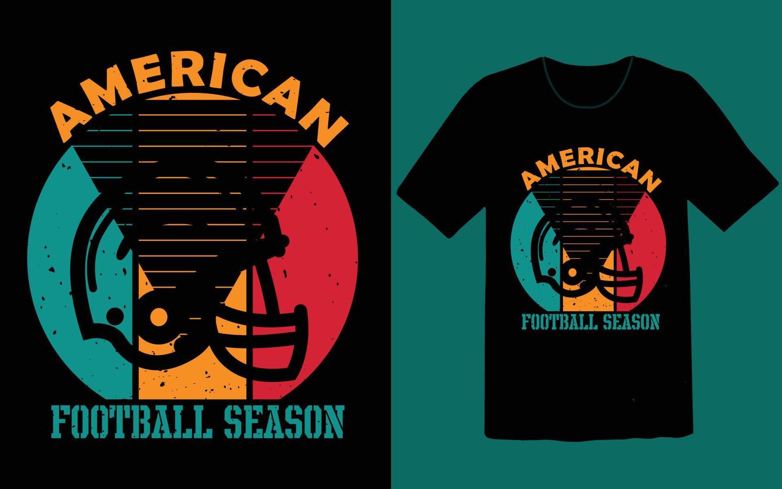 diseño de camiseta de la temporada de fútbol americano vector