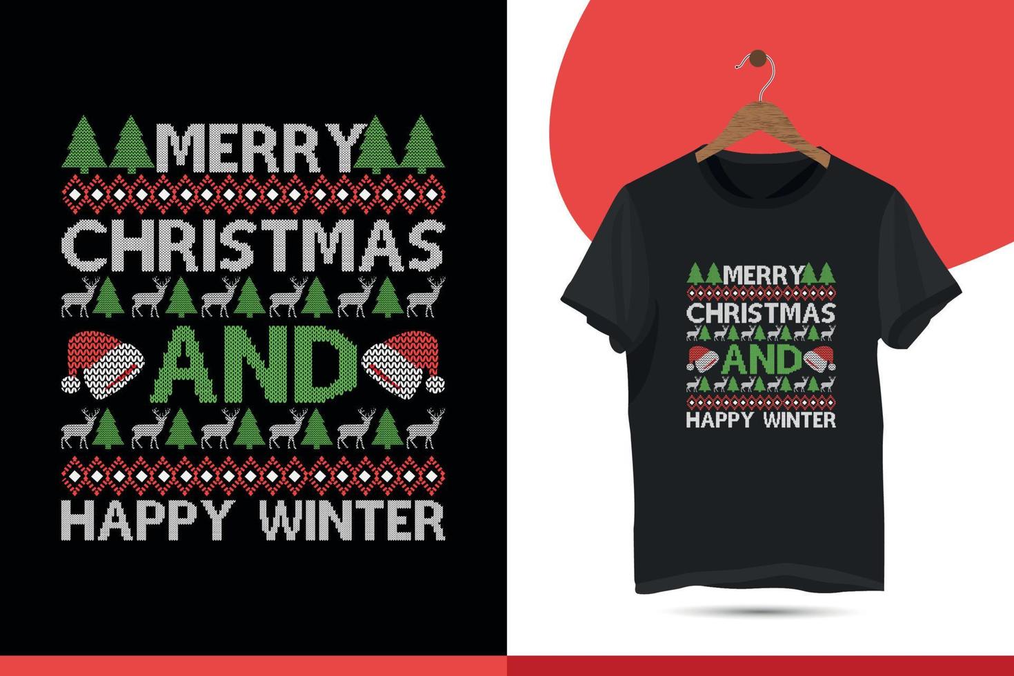 feliz navidad y feliz invierno diseños de camisetas para feo suéter x mas party. diseños de productos navideños. citas de religión cristiana que dicen para imprimir vector