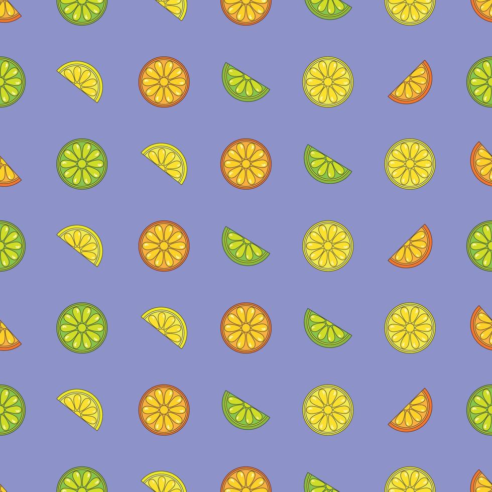 Seamless pattern with juicy citrus vector