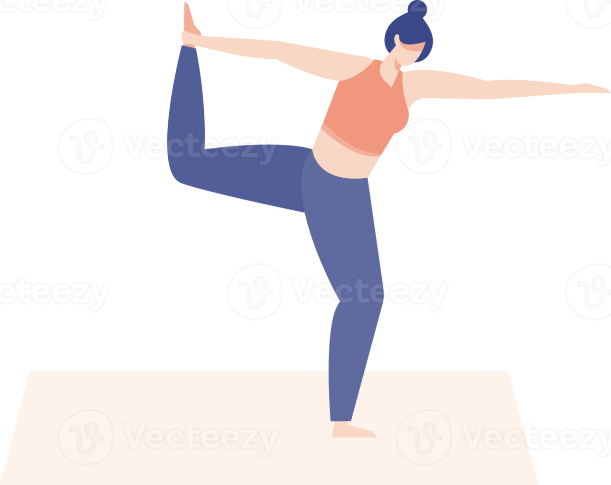 persoon aan het doen yoga. illustratie PNG