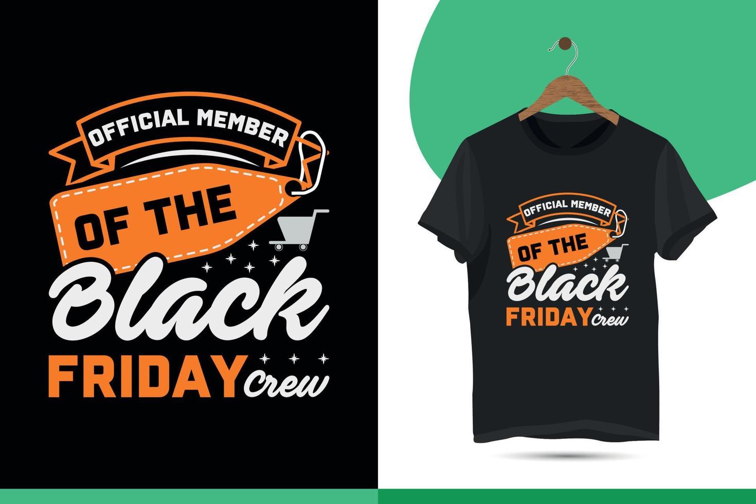 Black Friday Vector Template Design for print on t-shirts, shirts, bags, caps, mugs, and sale badges.
