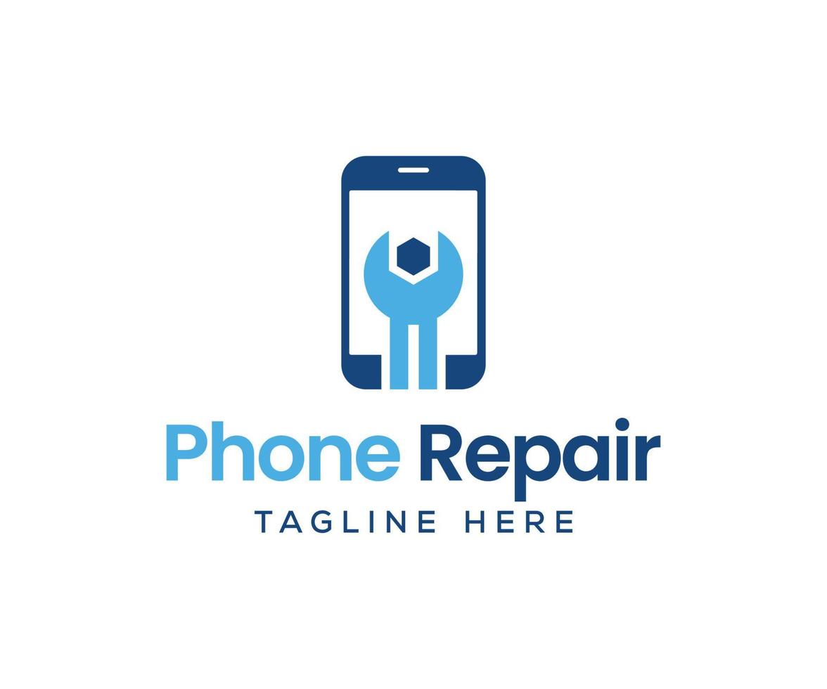 Smartphone Repair Logo. Cell phone symbol. Mobile Gadget Repair Logo vector