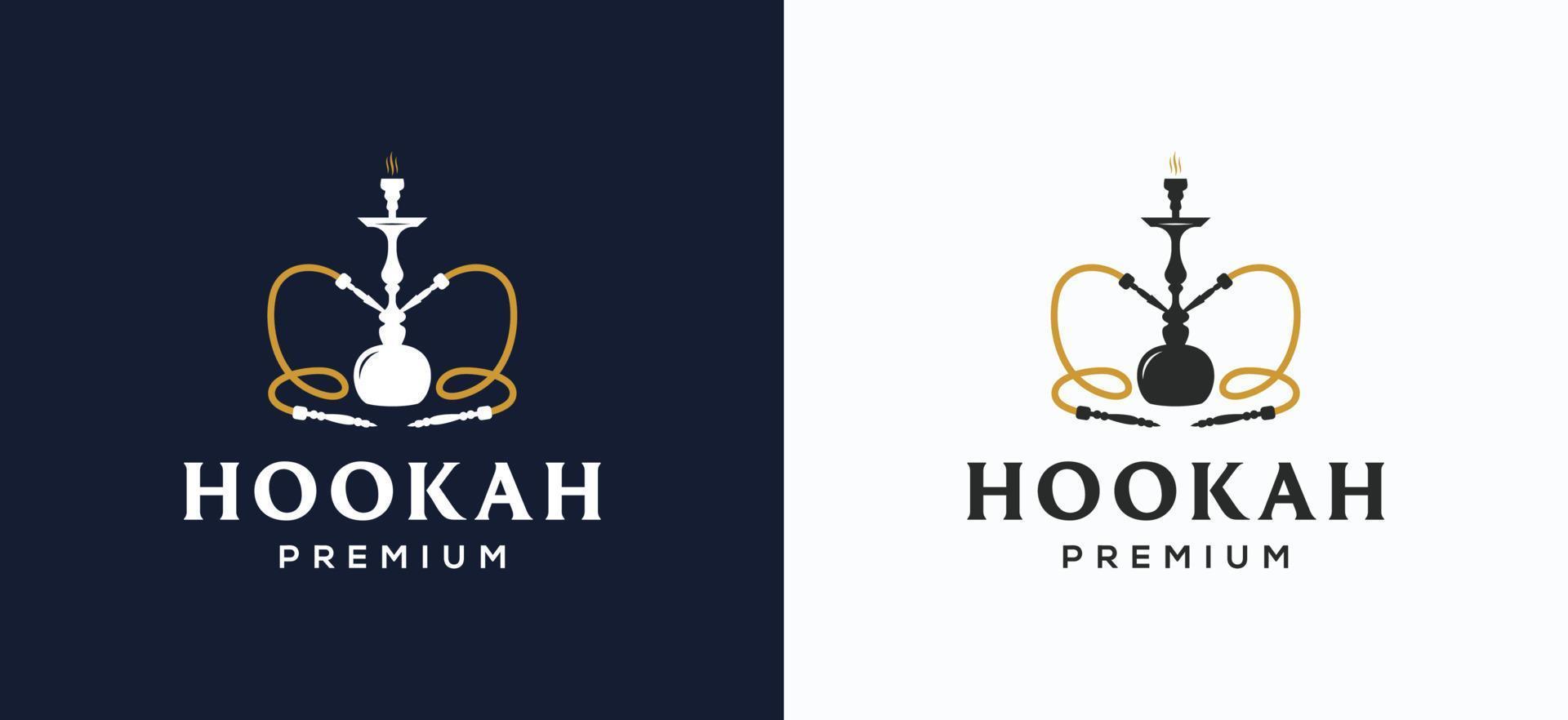 Hookah Bar Logo Design. Shisha Bar Logo Template vector