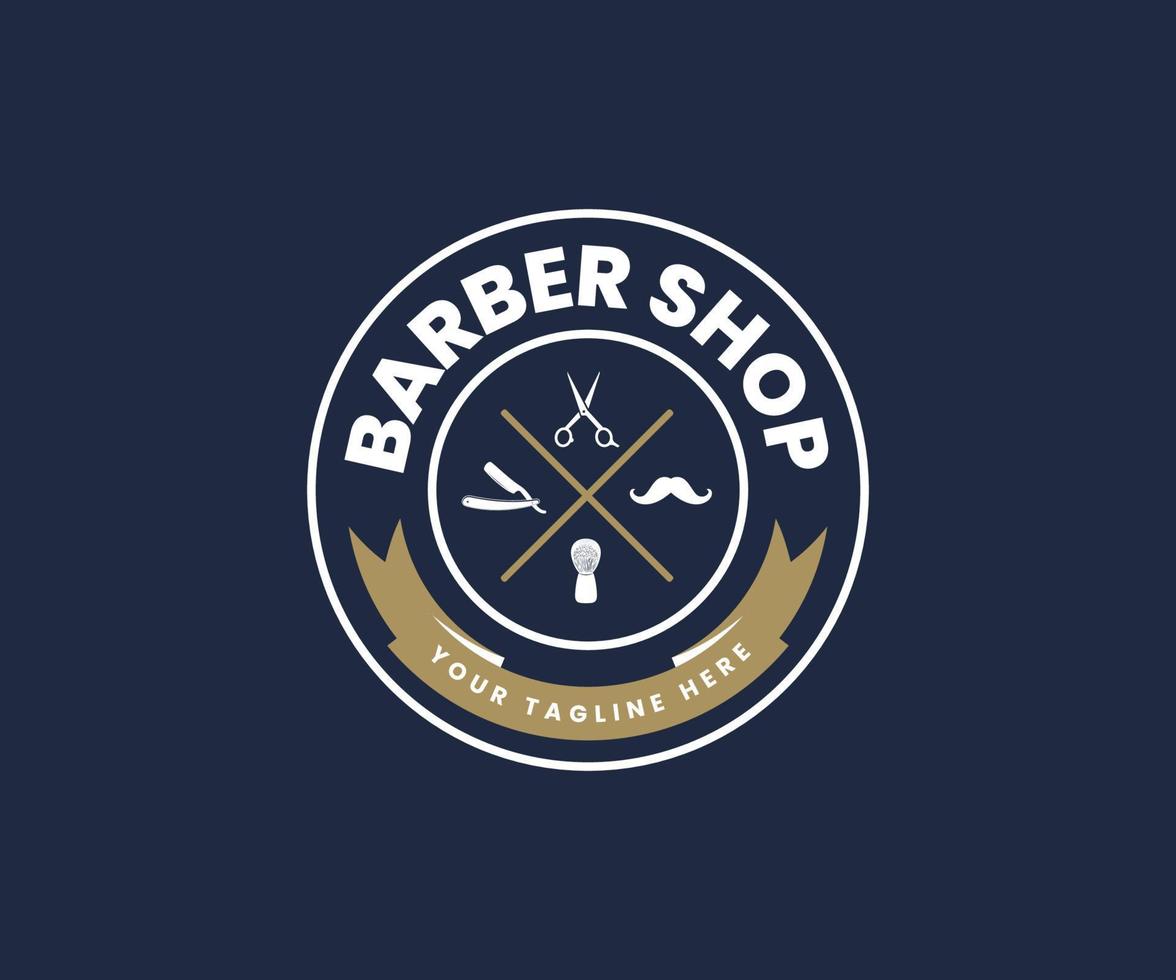 Creative Barber Shop Logo Design Template vector