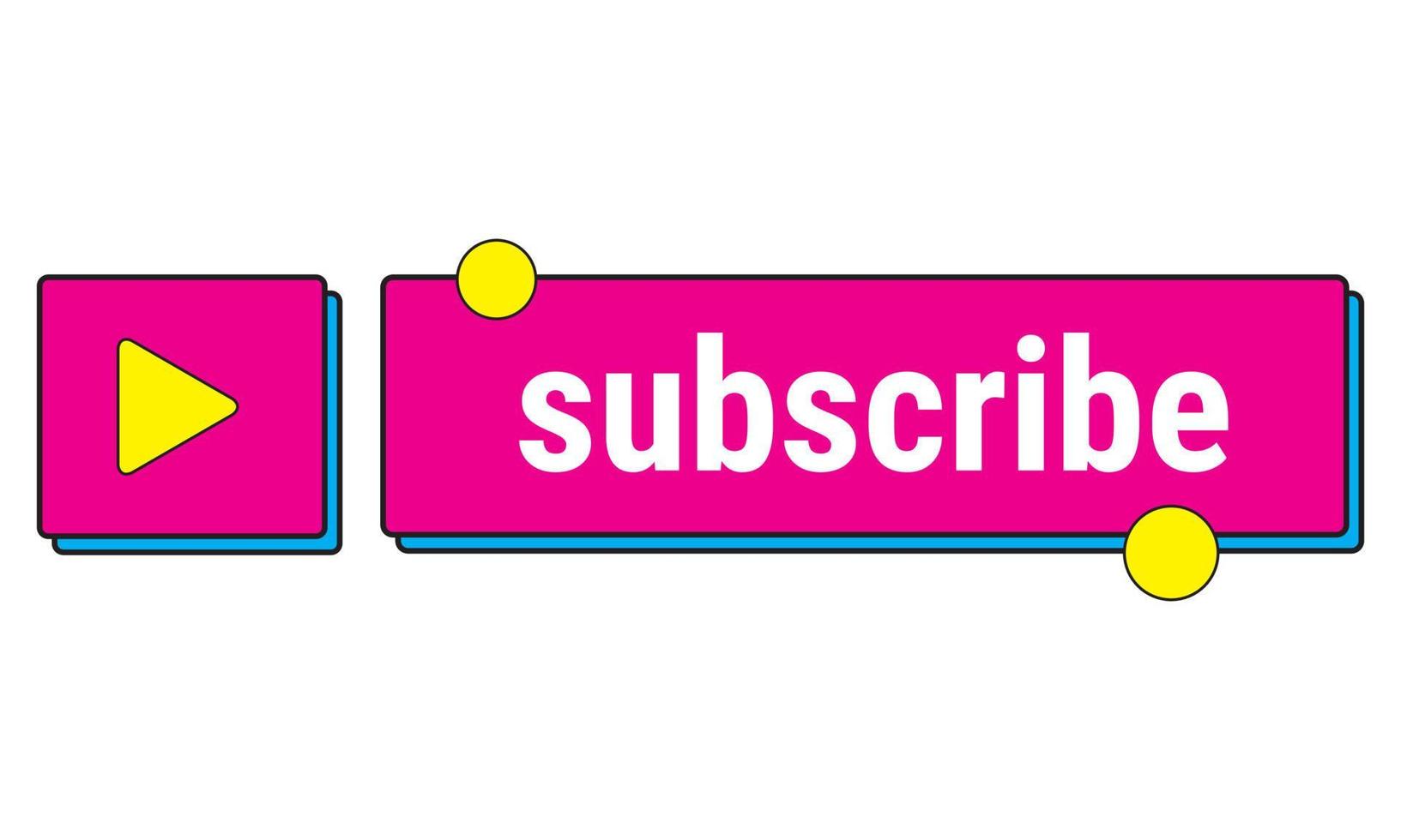 Subscribe button for social media. Subscribe to video channels, blogs and newsletters. Eps10 Vector