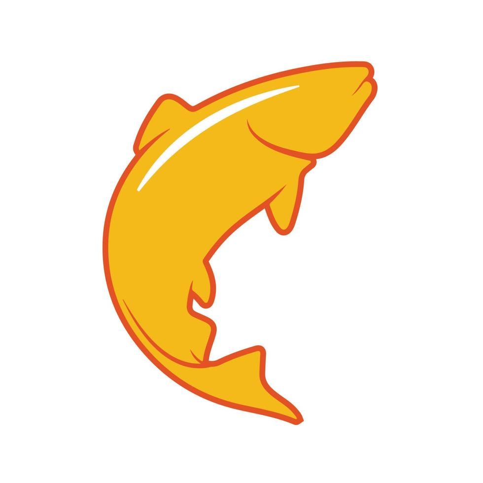 golden salmon fish icon vector design